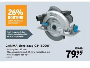 GAMMA Gamma cirkelzaag cz-1600w aanbieding