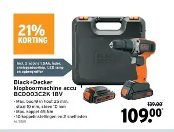 GAMMA Black+decker klopboormachine accu bcd003c2k 18v aanbieding