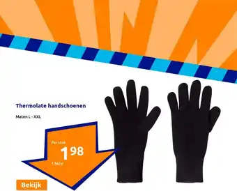 Action Thermolate handschoenen maten L XXL aanbieding