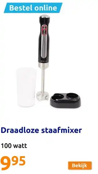 Action Draadloze staafmixer 100 watt aanbieding