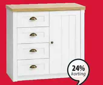 Jysk Markskel commode 4 lades 1 deur B92 x H88 x D43 cm aanbieding