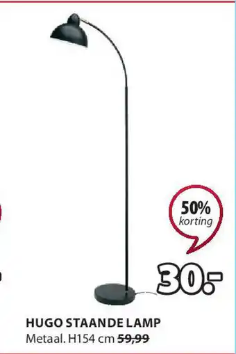 Jysk Hugo staande lamp H154 cm aanbieding