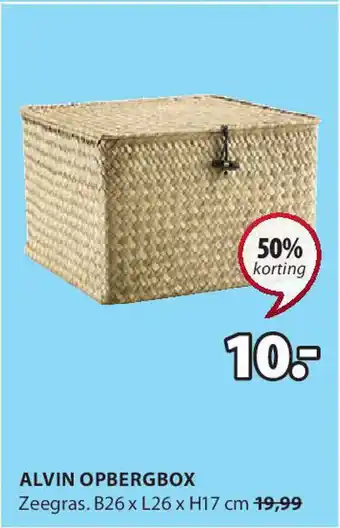 Jysk Alvin opbergbox B26 x L26 x H17 cm aanbieding