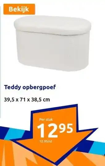 Action Teddy opbergpoef aanbieding