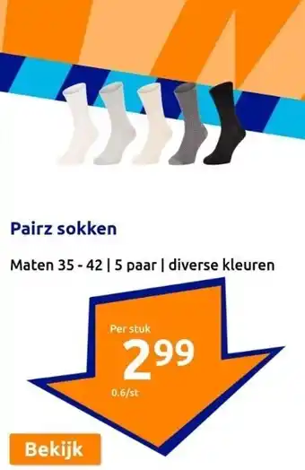 Action Pairz sokken aanbieding