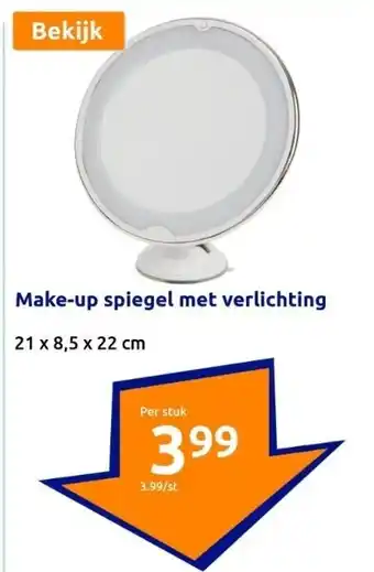 Action Make-up spiegel met verlichting aanbieding
