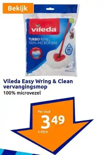 Action Vileda easy wring & clean vervangingsmop aanbieding