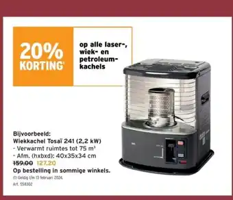 Laser-, wiek- en petroleumkachels