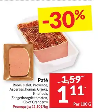 Intermarché Paté Per 100 G aanbieding