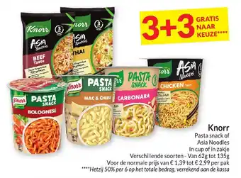 Intermarché Knorr Pasta snack of Asia Noodles aanbieding