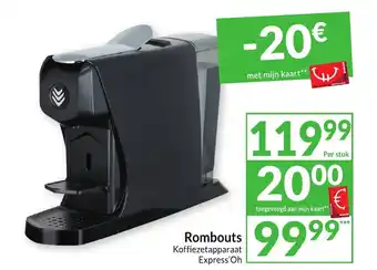 Intermarché Rombouts Koffiezetapparaat Express'Oh aanbieding
