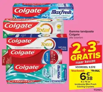 Carrefour Gamma tandpasta colgate aanbieding