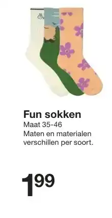 Zeeman Fun sokken aanbieding