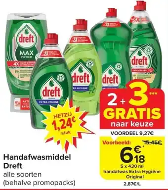 Carrefour Handafwasmiddel dreft aanbieding