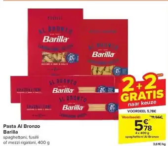 Carrefour Pasta al bronzo barilla aanbieding