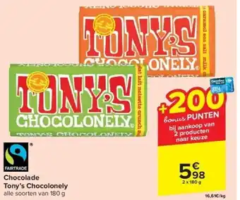 Carrefour Chocolade tony’s chocolonely aanbieding