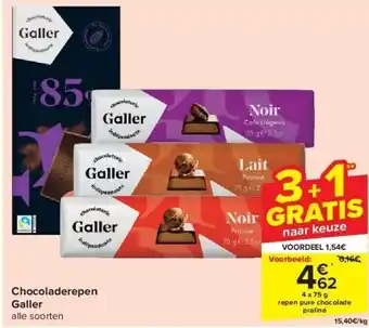 Carrefour Chocoladerepen galler aanbieding