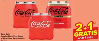 Carrefour Coca-cola regular, light, zero sugar of zero sugar zero ca eine aanbieding