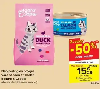 Carrefour Natvoeding en brokjes voor honden en katten edgard & cooper aanbieding