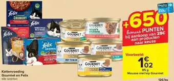 Carrefour Kattenvoeding gourmet en felix aanbieding