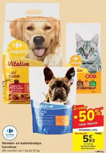 Carrefour Honden- en kattenbrokjes carrefour aanbieding