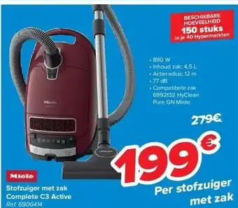 Carrefour Stofzuiger met zak complete c3 active aanbieding