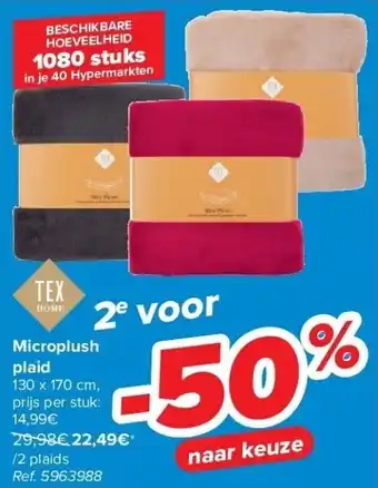 Carrefour Microplush plaid aanbieding