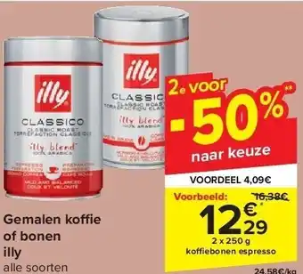 Carrefour Gemalen koffie of bonen illy aanbieding