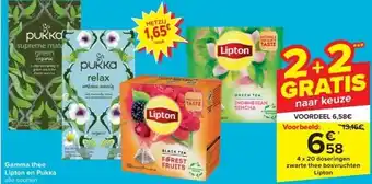 Carrefour Gamma thee lipton en pukka aanbieding