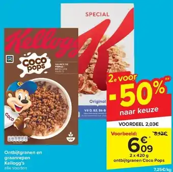 Carrefour Ontbijtgranen en graanrepen kellogg’s aanbieding