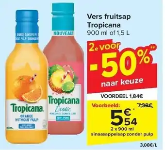 Carrefour Vers fruitsap tropicana aanbieding
