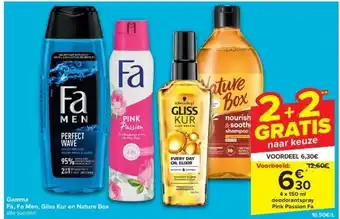 Carrefour Gamma fa, fa men, gliss kur en nature box aanbieding