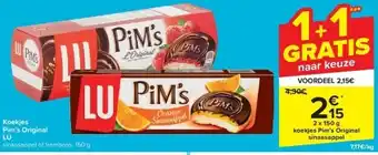 Carrefour Koekjes pim’s original lu aanbieding
