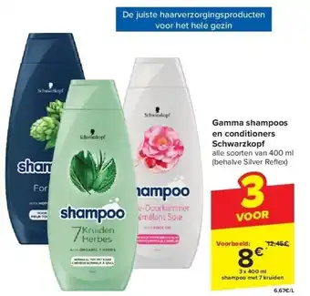 Carrefour Gamma shampoos en conditioners schwarzkopf aanbieding