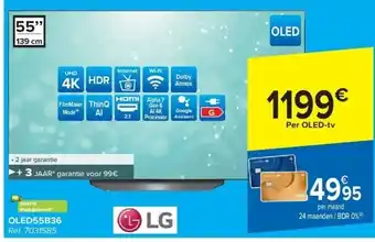 Carrefour Lg oled55b36 uhd 4k led tv aanbieding