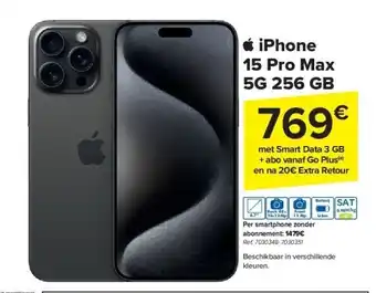 Carrefour Iphone 15 pro max 5g 256 gb aanbieding