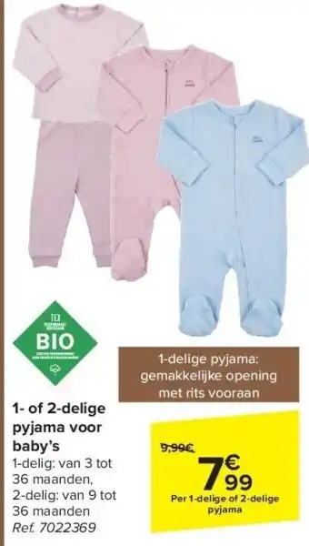 Carrefour 1- of 2-delige pyjama voor baby’s aanbieding