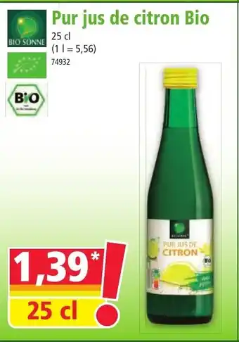 Pur jus de citron Bio 25 cl