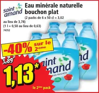 Eau minérale naturelle bouchon plat