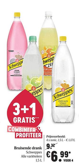 Delhaize Bruisende Drank Schweppes aanbieding