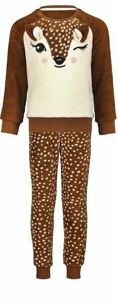 HEMA HEMA Kinderpyjama Fleece Bambi Bruin (bruin) aanbieding