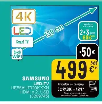 Cora Led-tv ue55au7020kxxn hdmi x 2, usb aanbieding
