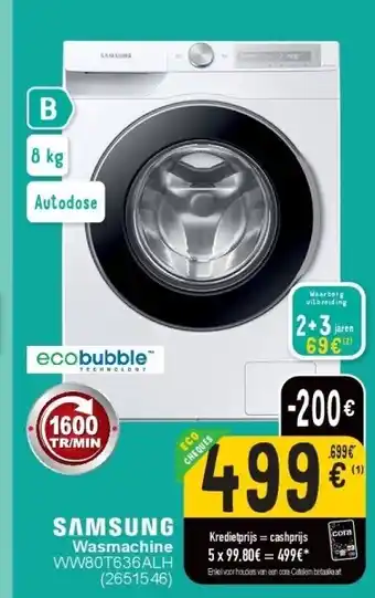Cora Wasmachine ww80t636alh aanbieding
