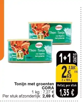 Cora Tonijn met groenten cora aanbieding