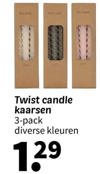 Wibra Twist candle kaarsen aanbieding