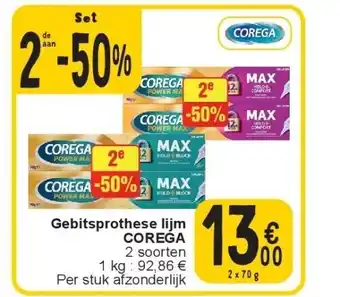 Gebitsprothese lijm corega