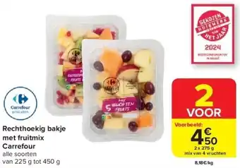 Carrefour Rechthoekig bakje met fruitmix carrefour aanbieding