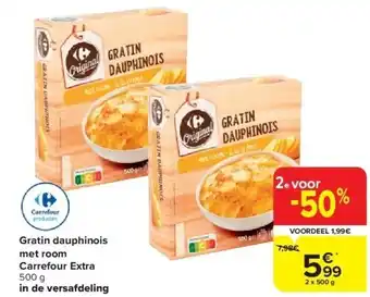 Carrefour Gratin dauphinois met room carrefour extra aanbieding