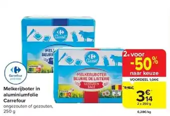 Melkerijboter in aluminiumfolie carrefour