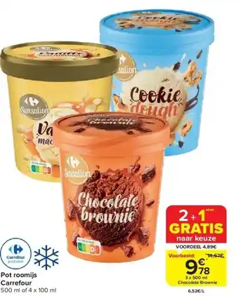 Carrefour Pot roomijs carrefour aanbieding